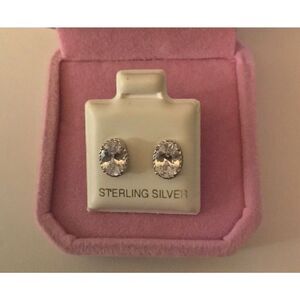 New~2.65 Ct. Oval Cut Rope Texture Frame Sim Diamond Stud Earrings~.925 SS